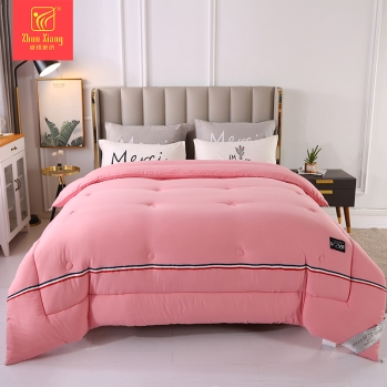 Pink Thick Cotton Winter Comforter Sets Quilt